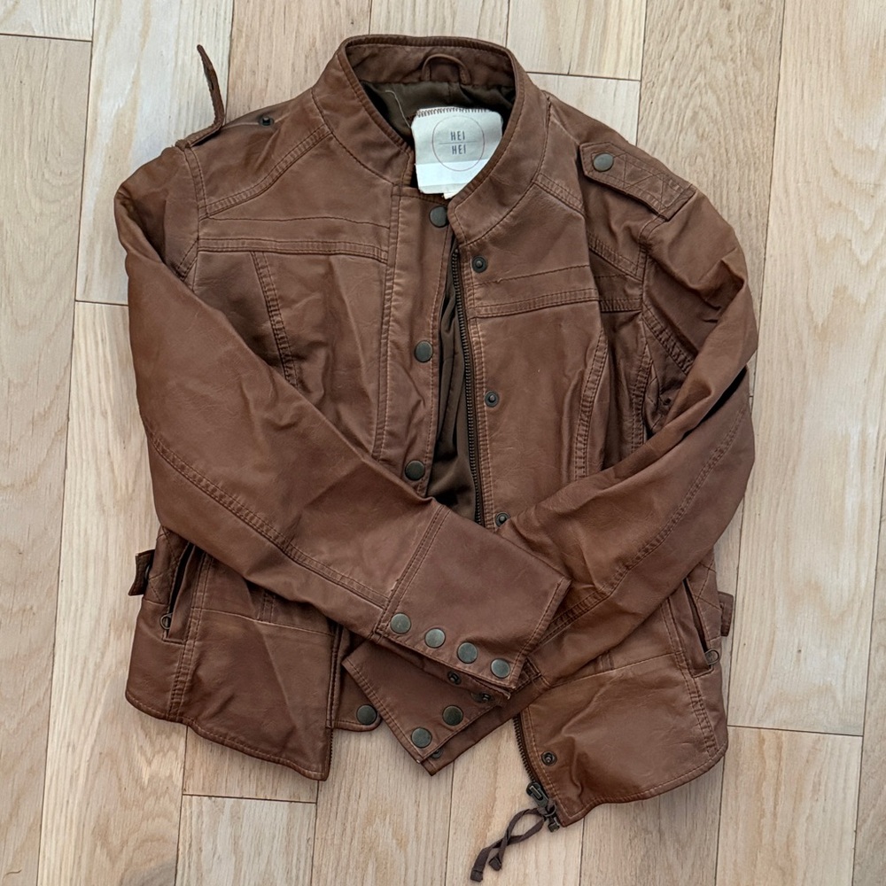 Anthropologie Brown Leather Jacket